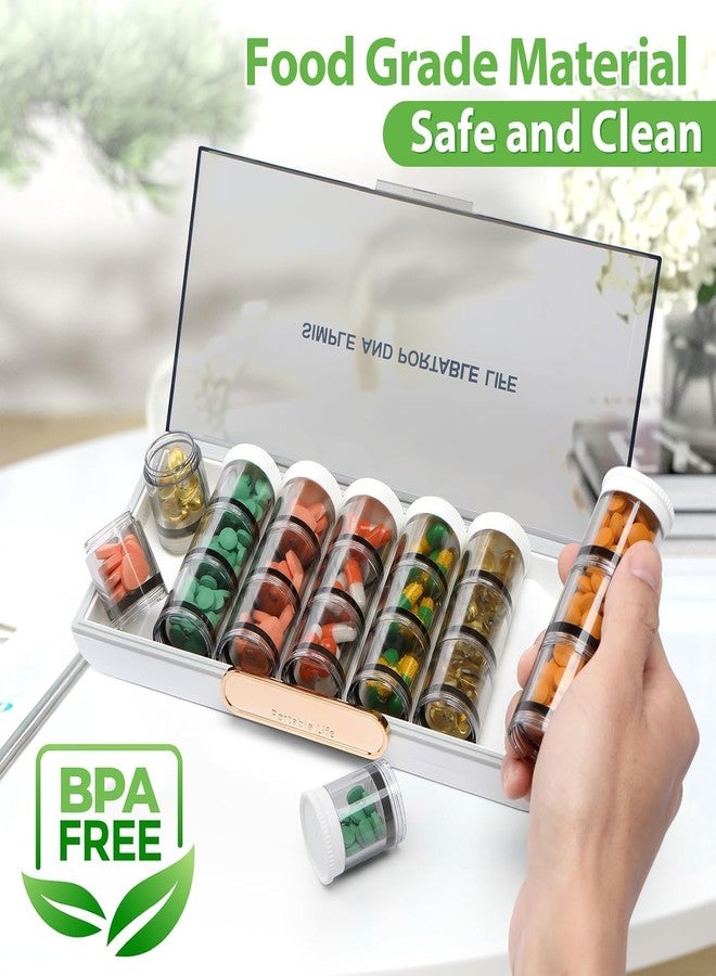 Cyrox Weekly Pill Organizer 3 Times A Day, 7 Day Pill Box Large Compartments Moisture-Proof Pill Case, Daily Portable Travel Morning Noon Evening Pill Container, for Fish Oils, Vitamins, Supplements - Image 3